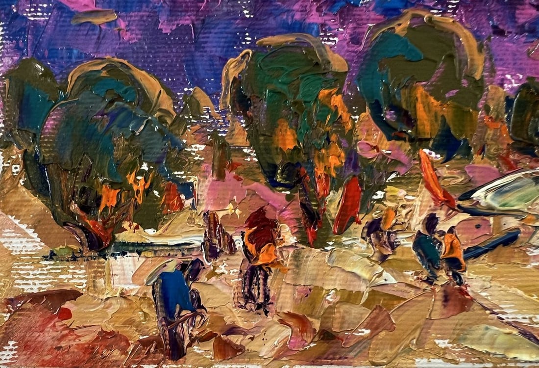 Oil painting Evening city park Oleksiy Ivanyuk - 6