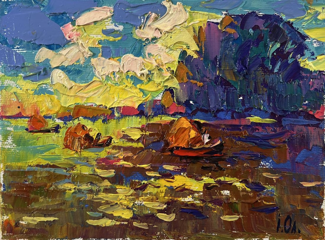 Oil painting Evening on the river Oleksiy Ivanyuk - 3