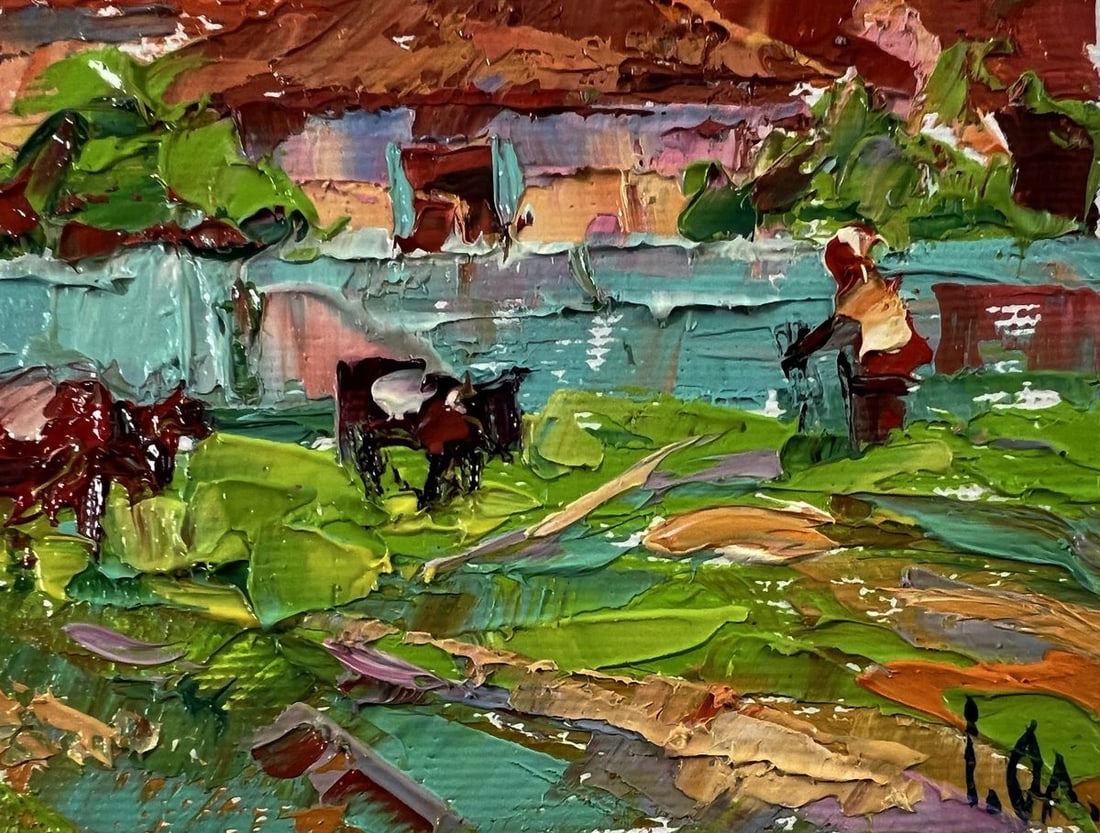 Oil painting Evening of the village Oleksiy Ivanyuk - 5