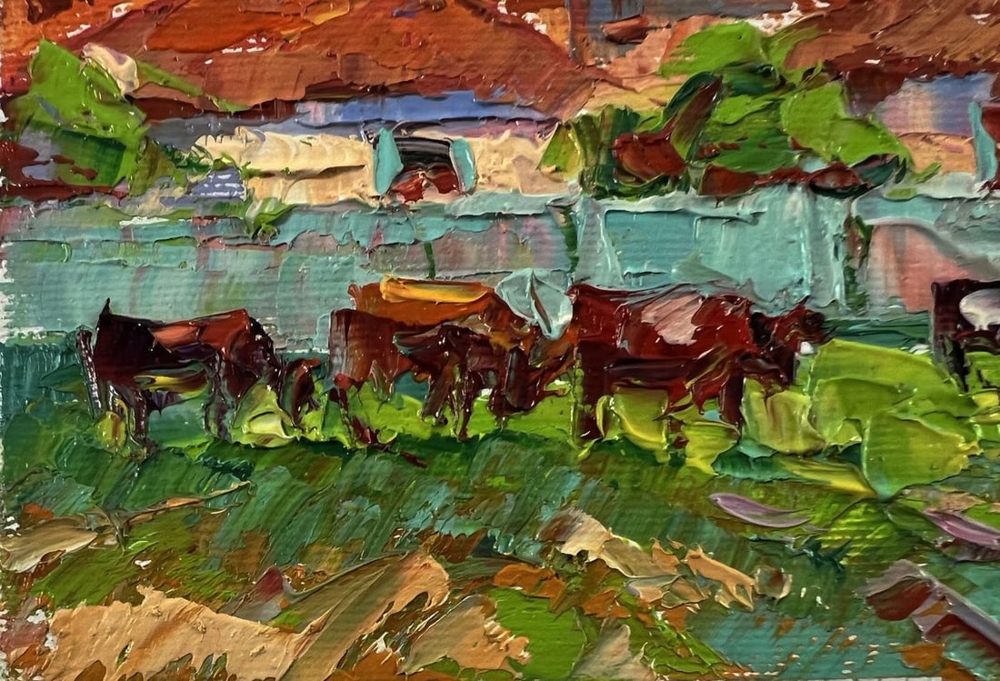 Oil painting Evening of the village Oleksiy Ivanyuk - 6