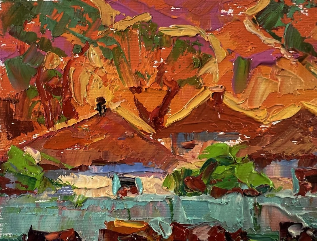 Oil painting Evening of the village Oleksiy Ivanyuk - 7