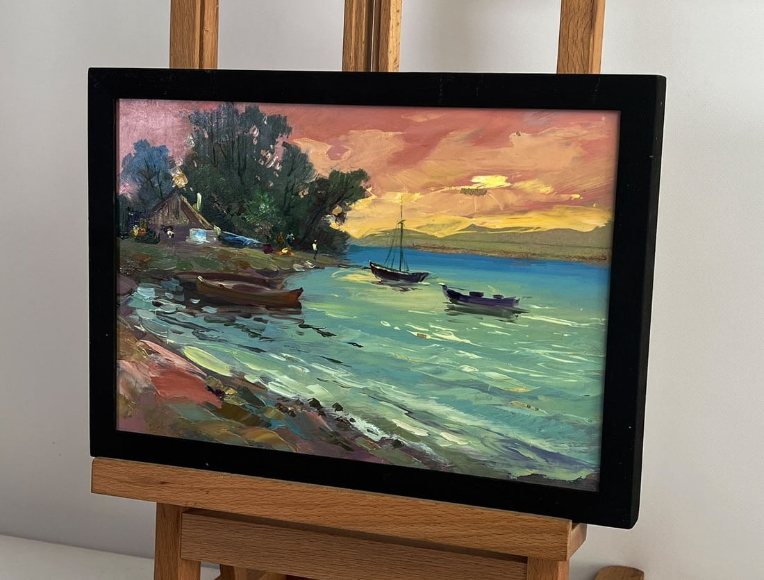 Oil painting Boats at sunset Yuriy Suprunchuk - 2