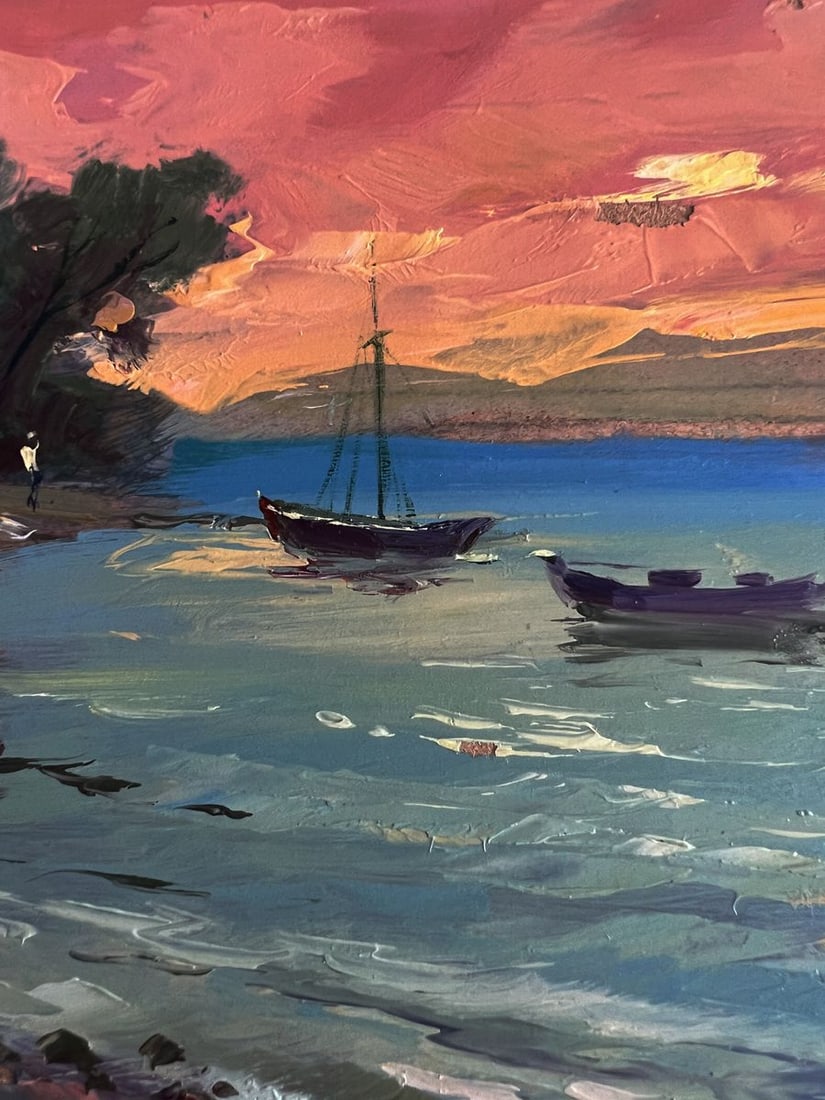 Oil painting Boats at sunset Yuriy Suprunchuk - 7