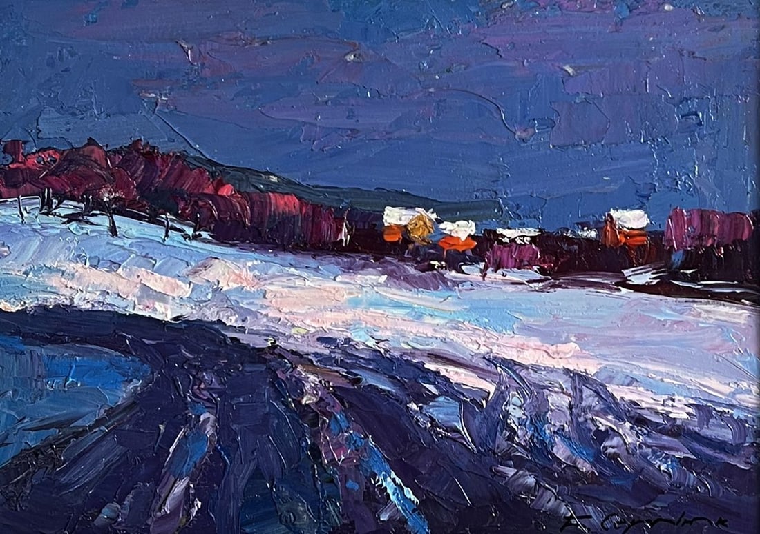 Oil painting Winter evening Boris Serdyuk - 3