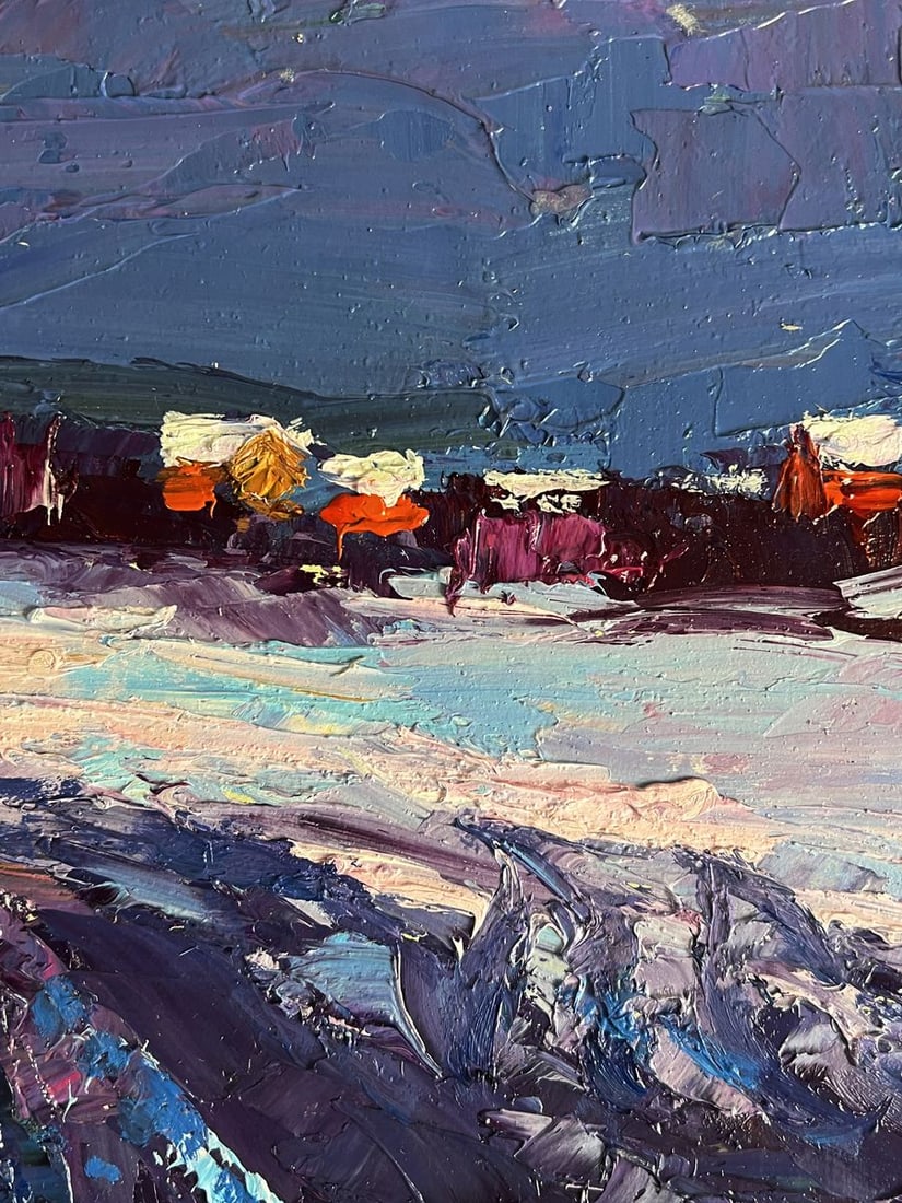 Oil painting Winter evening Boris Serdyuk - 7