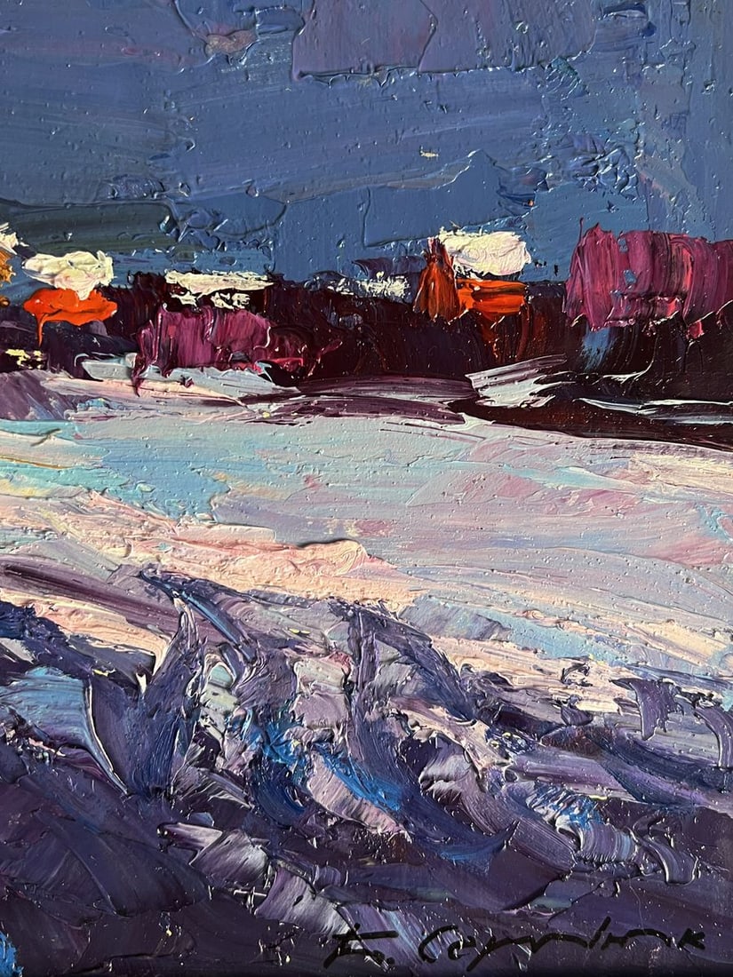 Oil painting Winter evening Boris Serdyuk - 9
