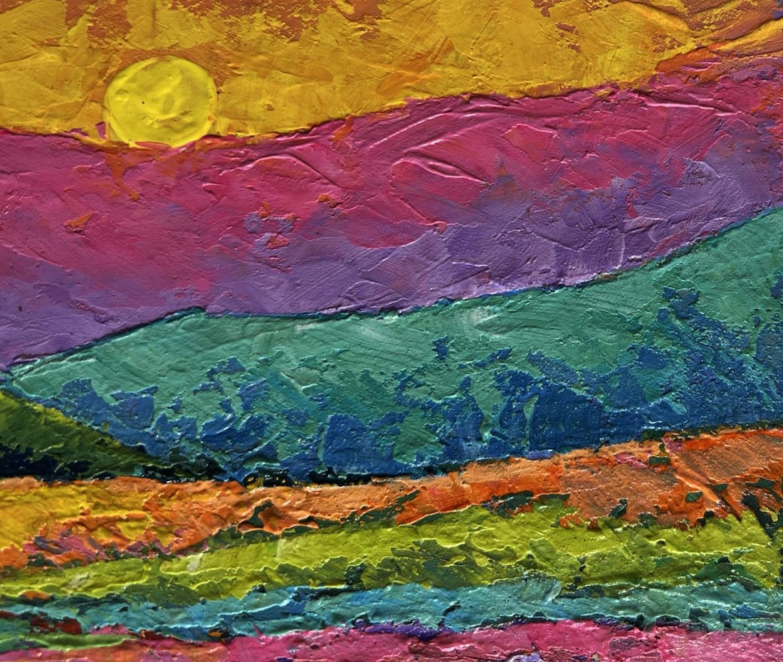 Oil painting The sun in the embrace of the mountain V. Zadorozhnya - 4