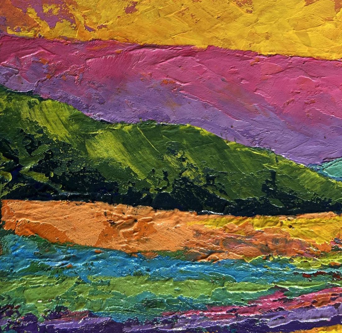 Oil painting The sun in the embrace of the mountain V. Zadorozhnya - 5