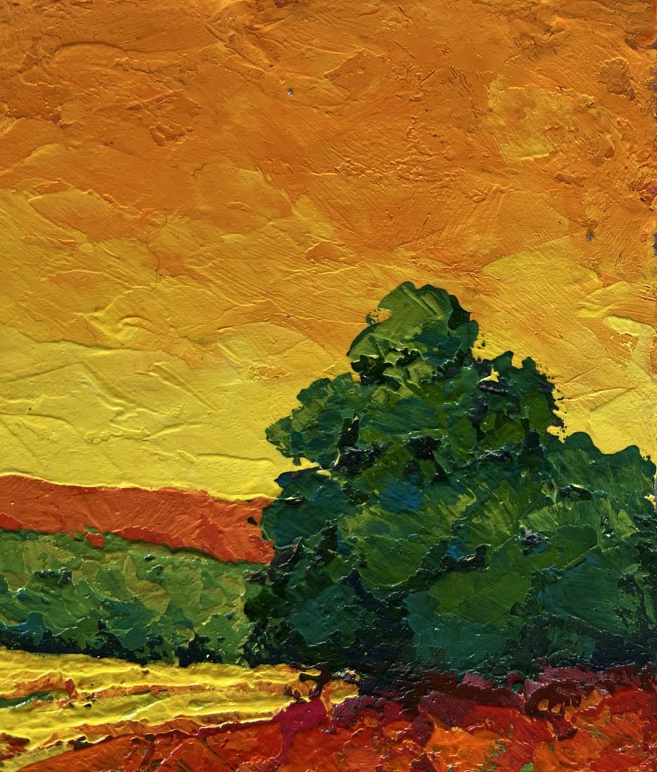 Oil painting Summer silence with sunset V. Zadorozhnya - 4