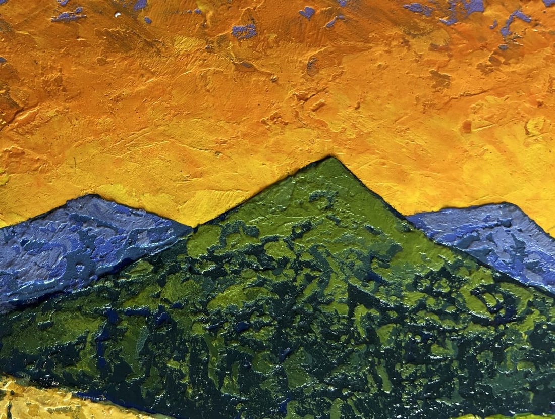 Oil painting Sunset hues over summer mountains V. Zadorozhnya - 5