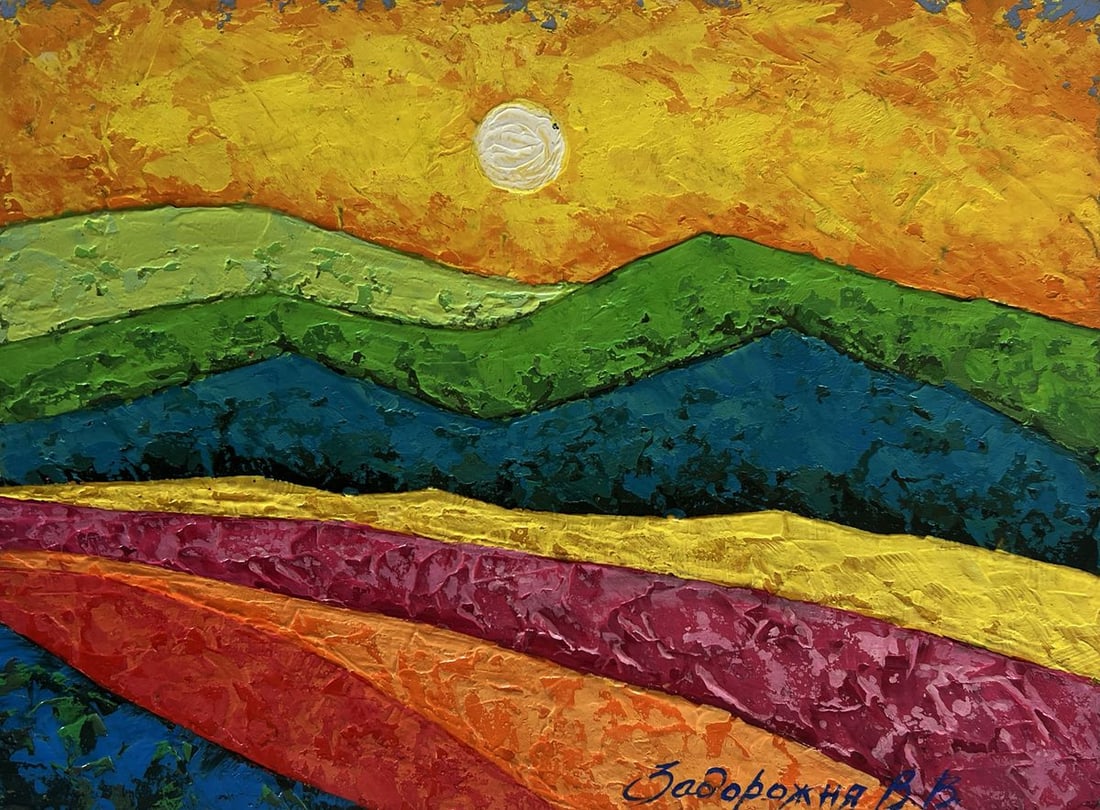 Oil painting Silhouettes of flower meadows V. Zadorozhnya - 3