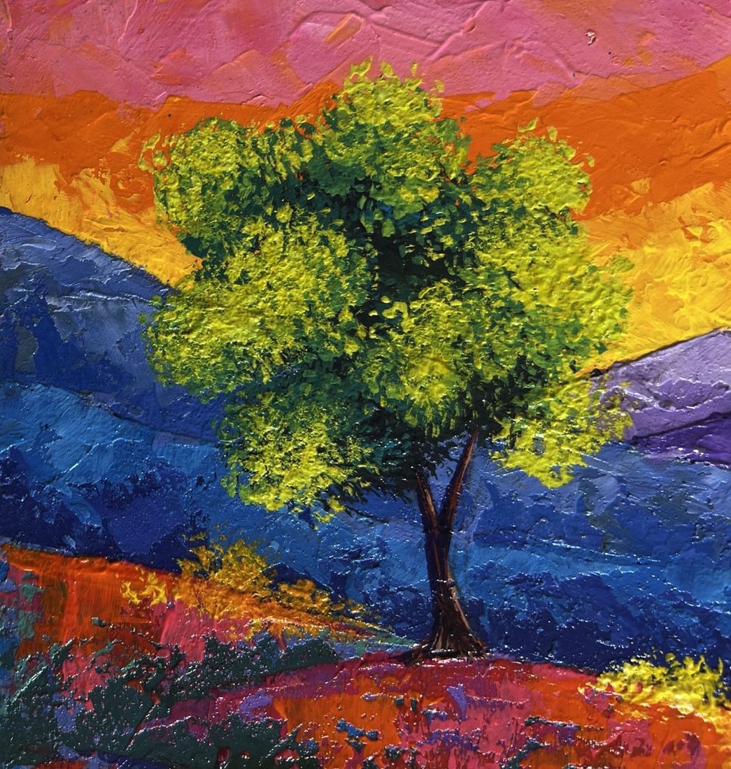 Oil painting Sunset is observed in the mountain valley V. Zadorozhnya - 5