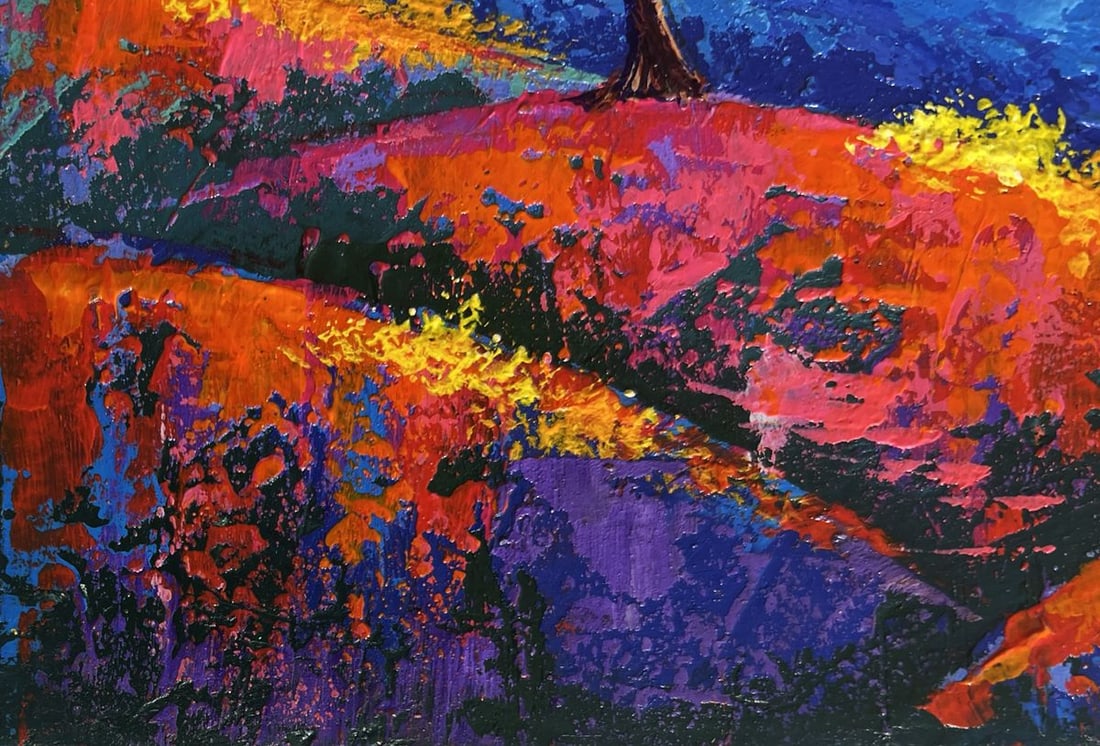 Oil painting Sunset is observed in the mountain valley V. Zadorozhnya - 6