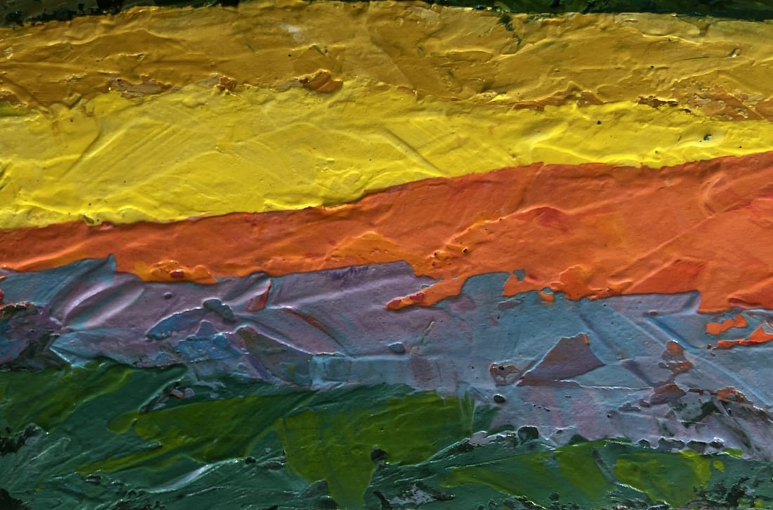 Oil painting Fiery sunset behind the mountains V. Zadorozhnya - 6