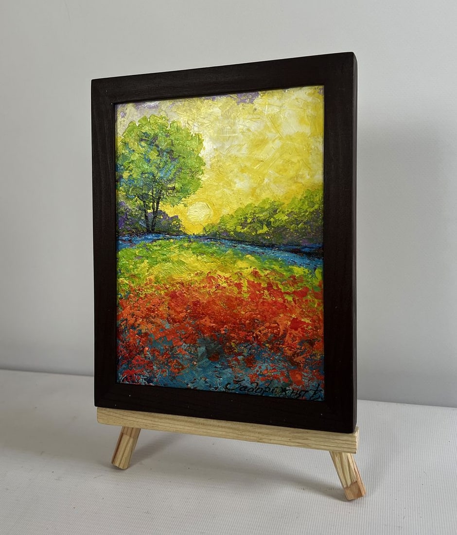 Oil painting The last rays over the forest V. Zadorozhnya - 2