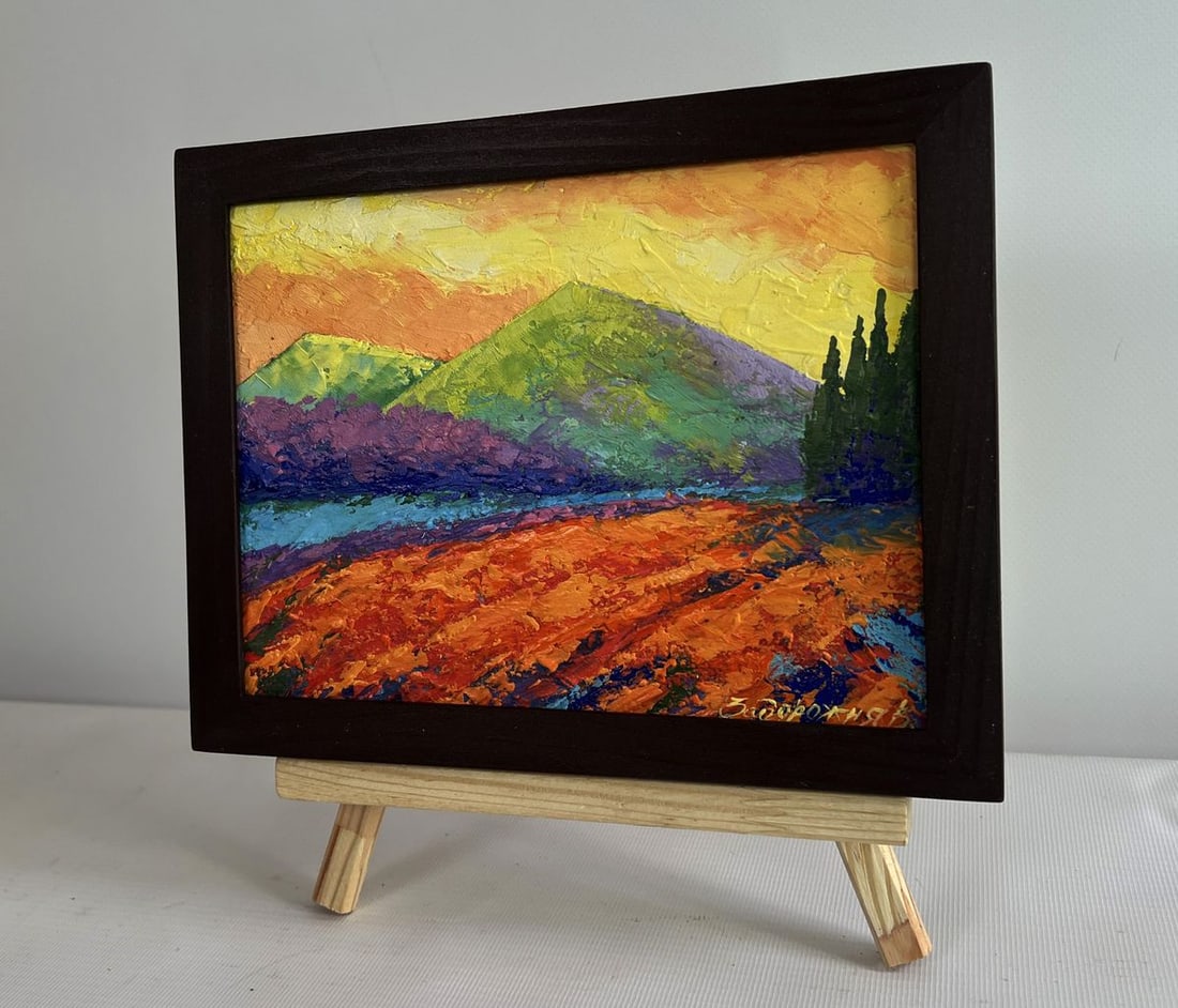 Oil painting Evening walk near the mountains V. Zadorozhnya - 2