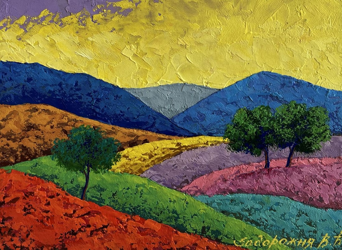 Oil painting Romantic evening in the mountains V. Zadorozhnya - 3