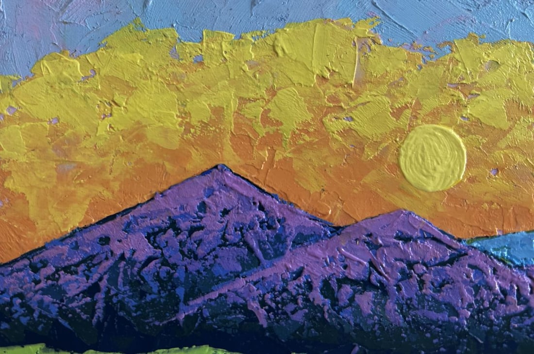 Oil painting Sunset in the mountains V. Zadorozhnya - 5