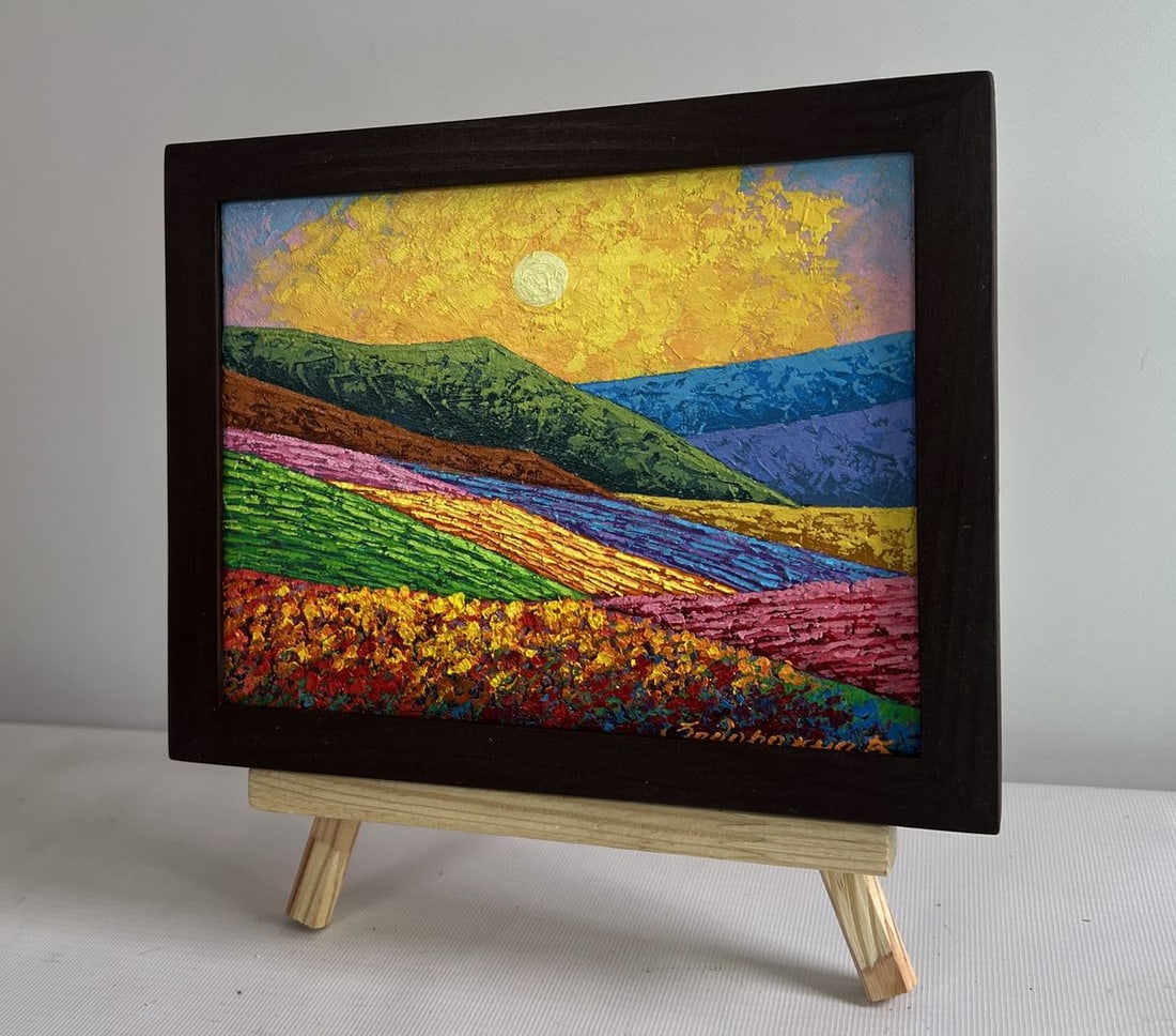 Oil painting Sunset palette over a mountain valley V. Zadorozhnya - 2