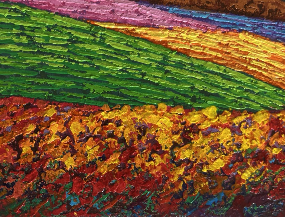 Oil painting Sunset palette over a mountain valley V. Zadorozhnya - 6