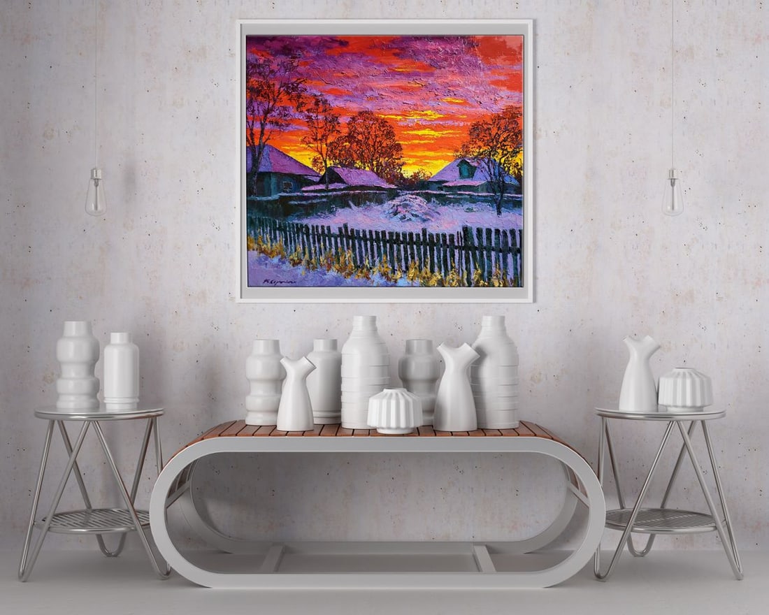 Oil painting Winter evening Boris Serdyuk - 2