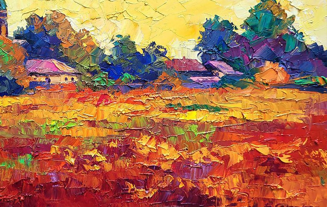 Oil painting Sunset over the village Boris Serdyuk - 7