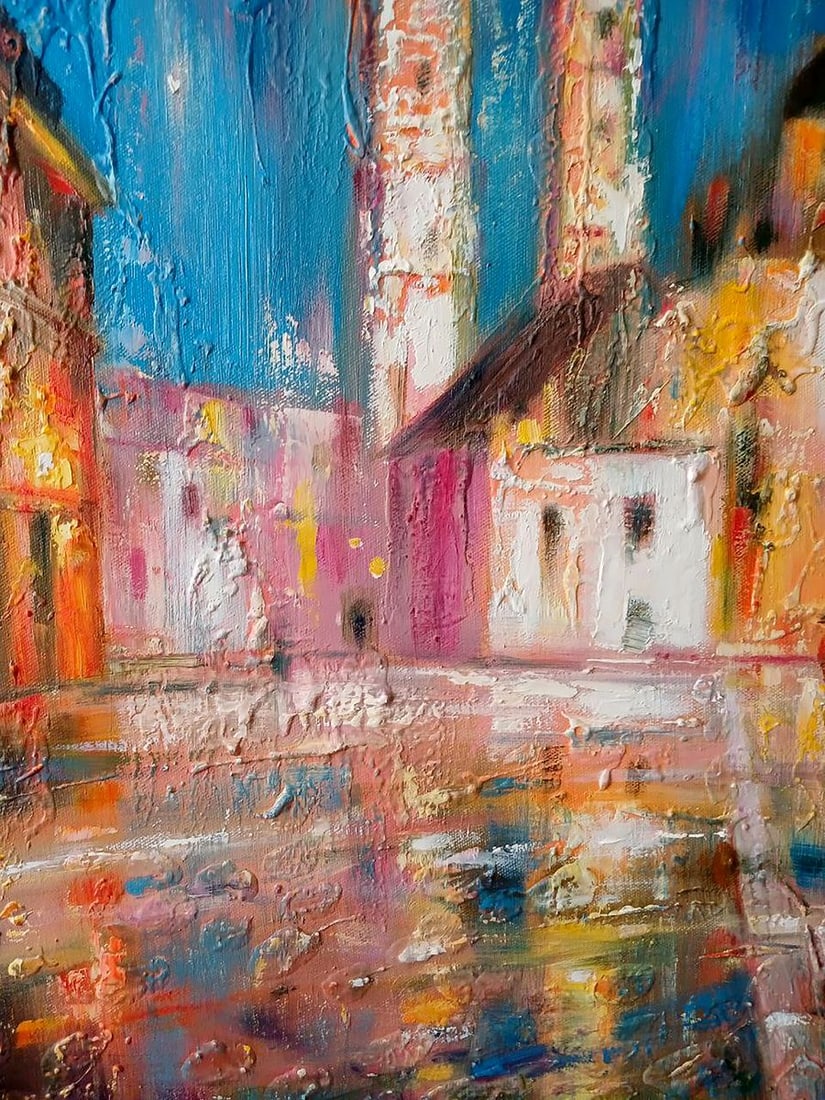 Abstract oil painting Night city Anatoly Tarabanov - 7