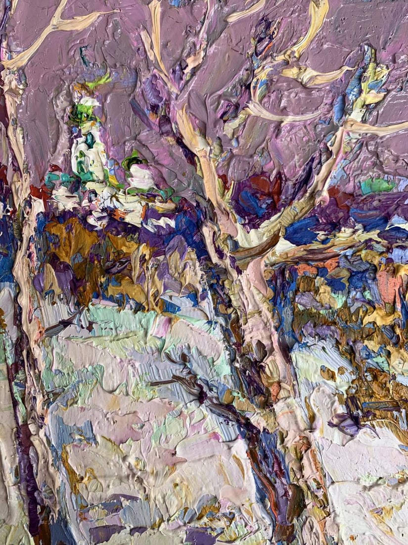 Oil painting The first snow fell Oksana Kalenyuk - 5