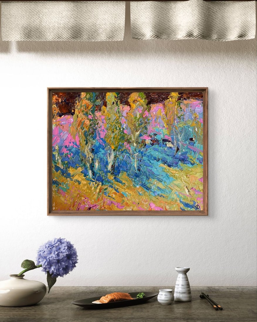 Oil painting Near young poplars Alex Kalenyuk - 2