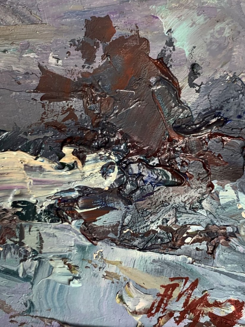 Oil painting Winter and evening Alexander Cherednichenko - 11