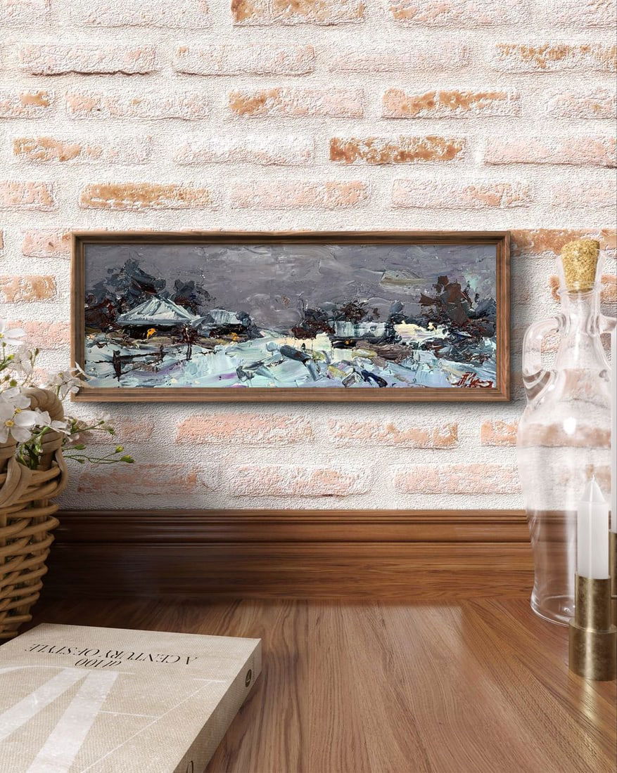 Oil painting Winter and evening Alexander Cherednichenko - 2