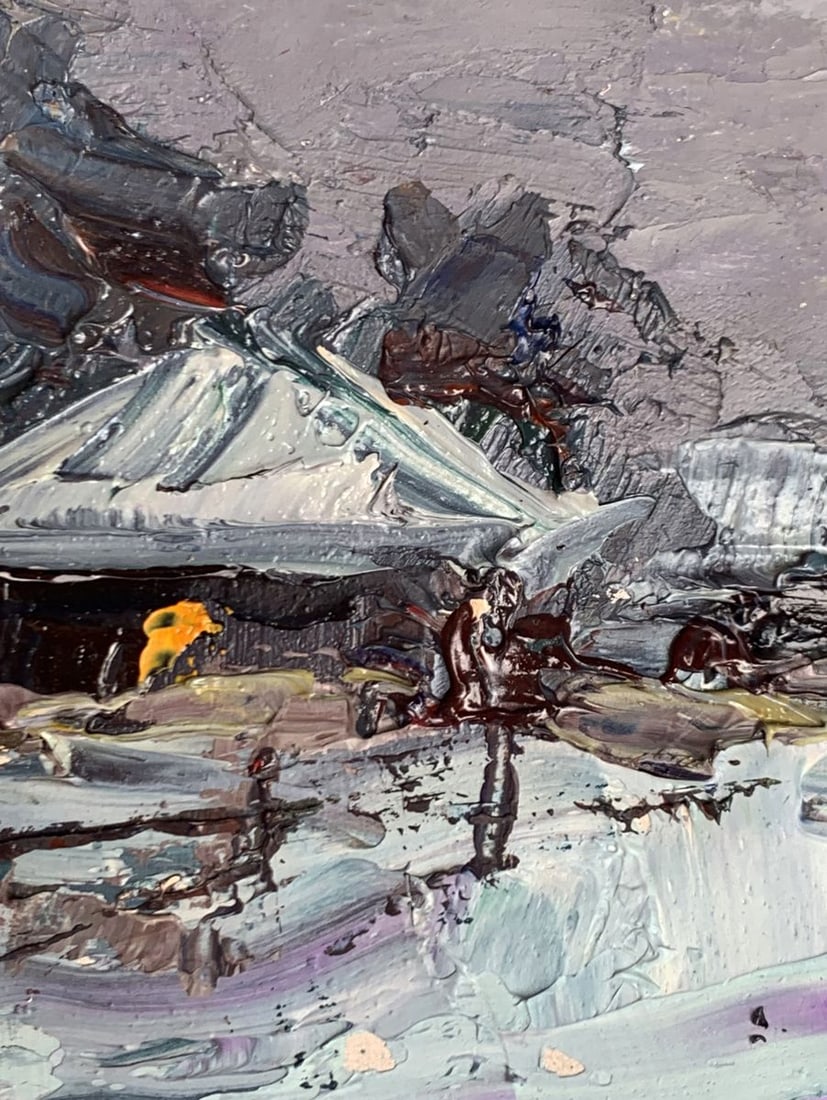 Oil painting Winter and evening Alexander Cherednichenko - 5