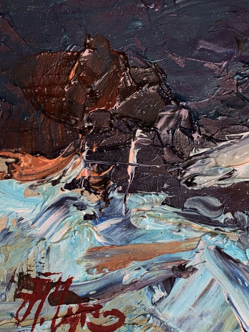 Oil painting Winter edge of the village Alexander Cherednichenko - 4