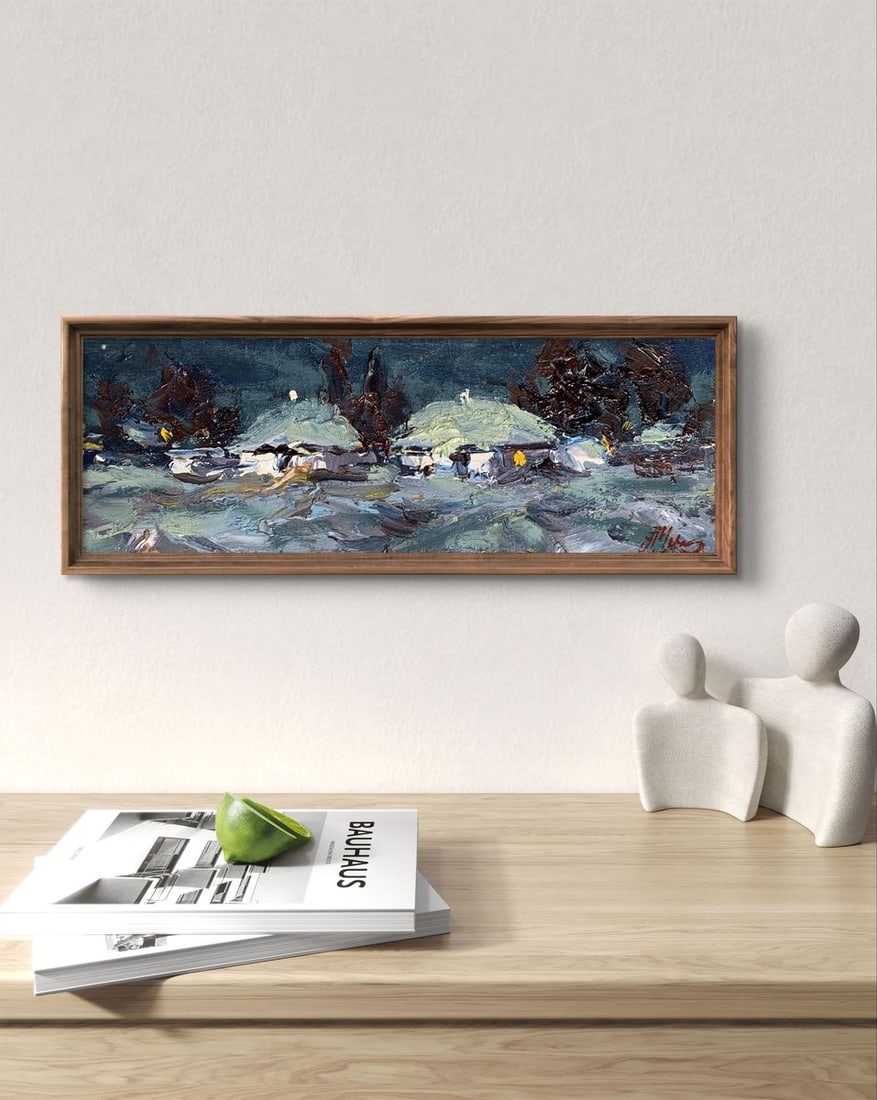 Oil painting Moonlit winter night Alexander Cherednichenko - 2