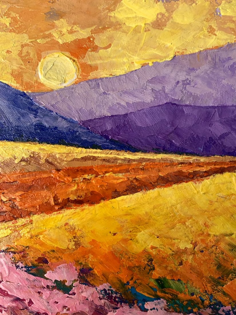 Oil painting Sun over the mountains V. Zadorozhnya - 6
