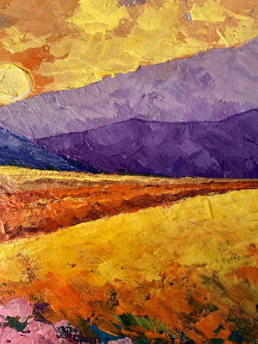 Oil painting Sun over the mountains V. Zadorozhnya - 7