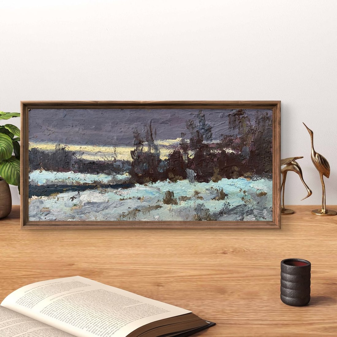 Oil painting Winter evening in nature Leonid Maistrenko - 3