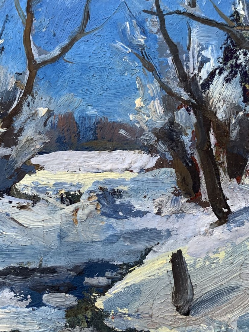 Oil painting In the night winter forest Leonid Maistrenko - 6