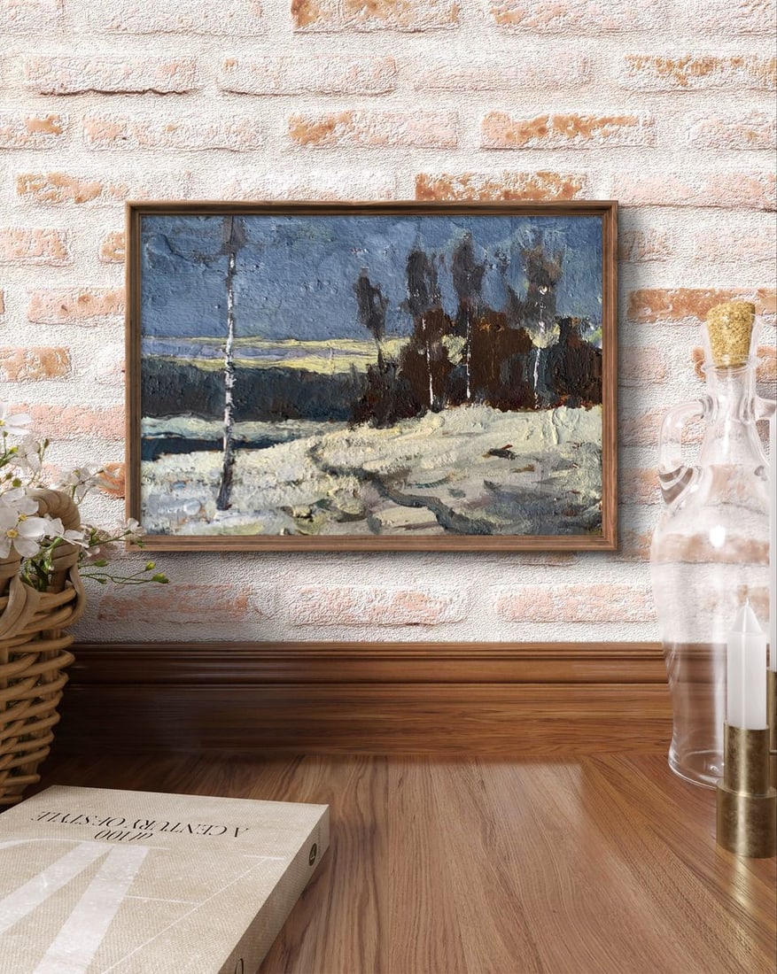 Oil painting Winter evening Leonid Maistrenko - 2