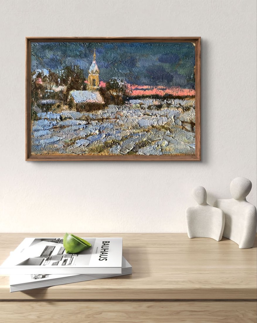 Oil painting Gentle winter sunset Leonid Maistrenko - 2