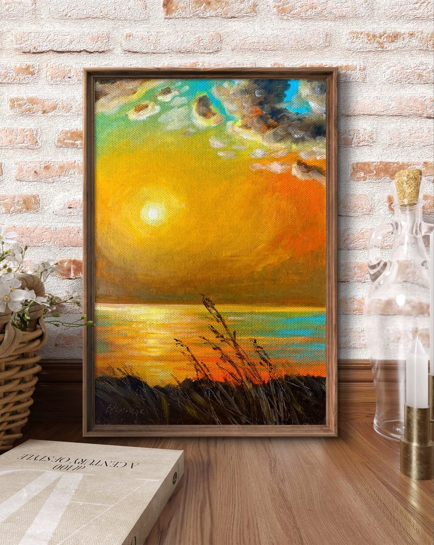 Oil painting Yellow sunset Valentina Simashchuk - 2