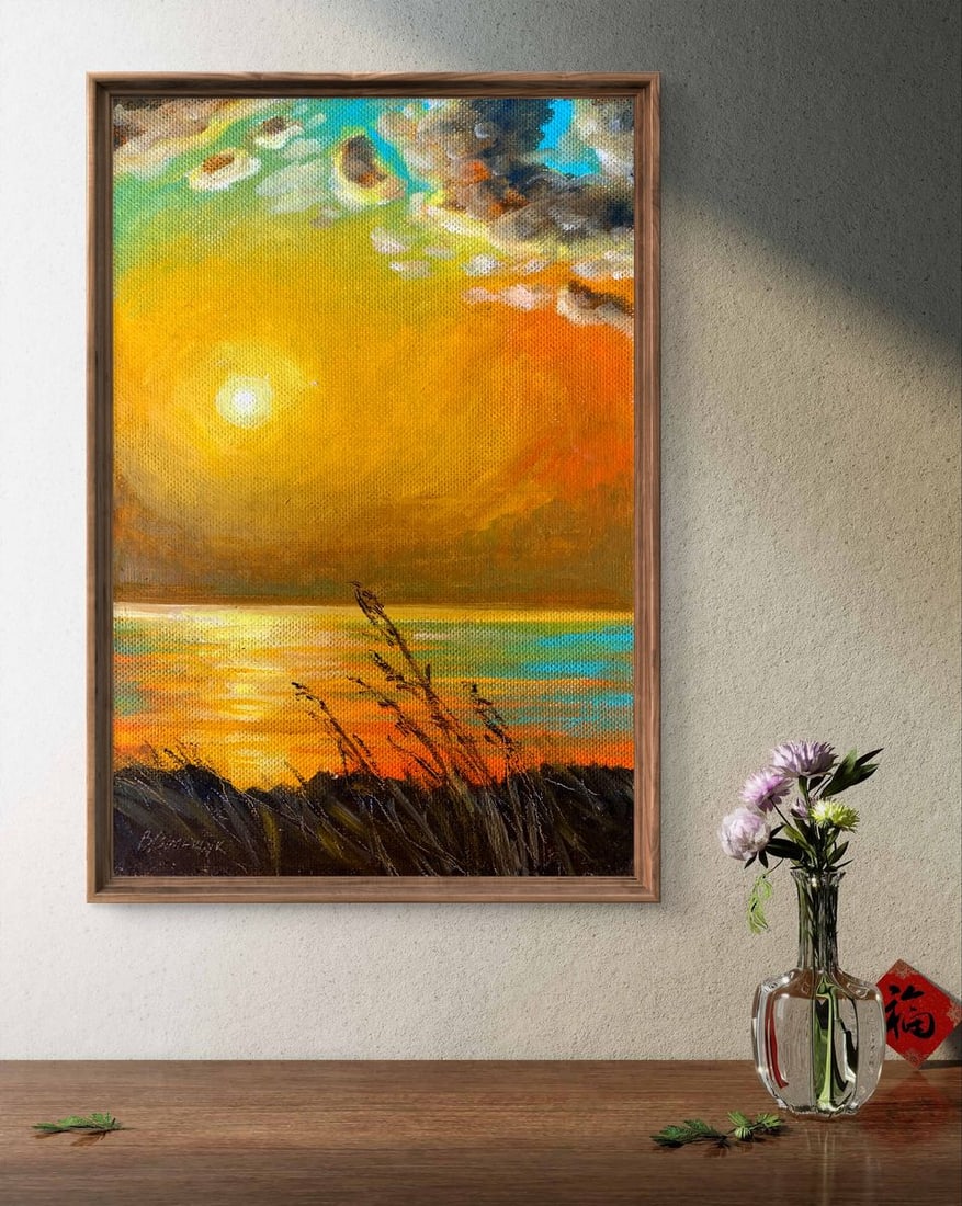 Oil painting Yellow sunset Valentina Simashchuk - 3