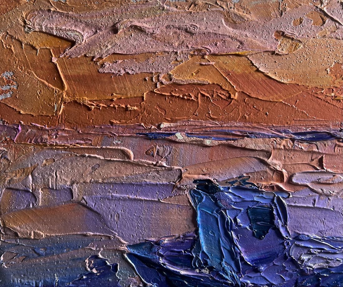 Oil painting Romantic evening by the river Boris Serdyuk - 4