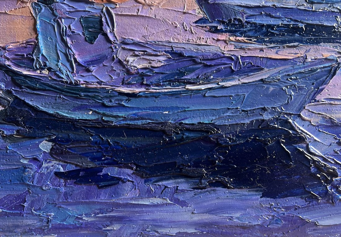 Oil painting Romantic evening by the river Boris Serdyuk - 7