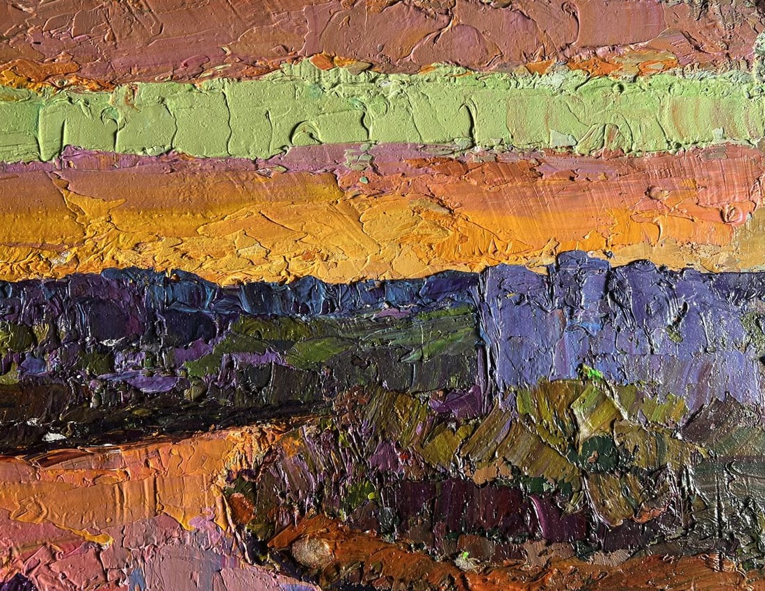 Oil painting Orange sunset sun Boris Serdyuk - 6