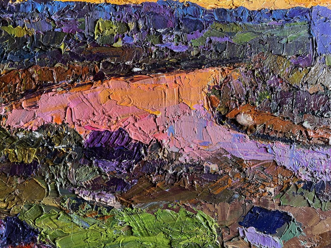 Oil painting Orange sunset sun Boris Serdyuk - 8