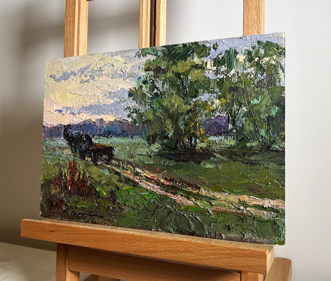 Oil painting Along the country road Boris Serdyuk - 2