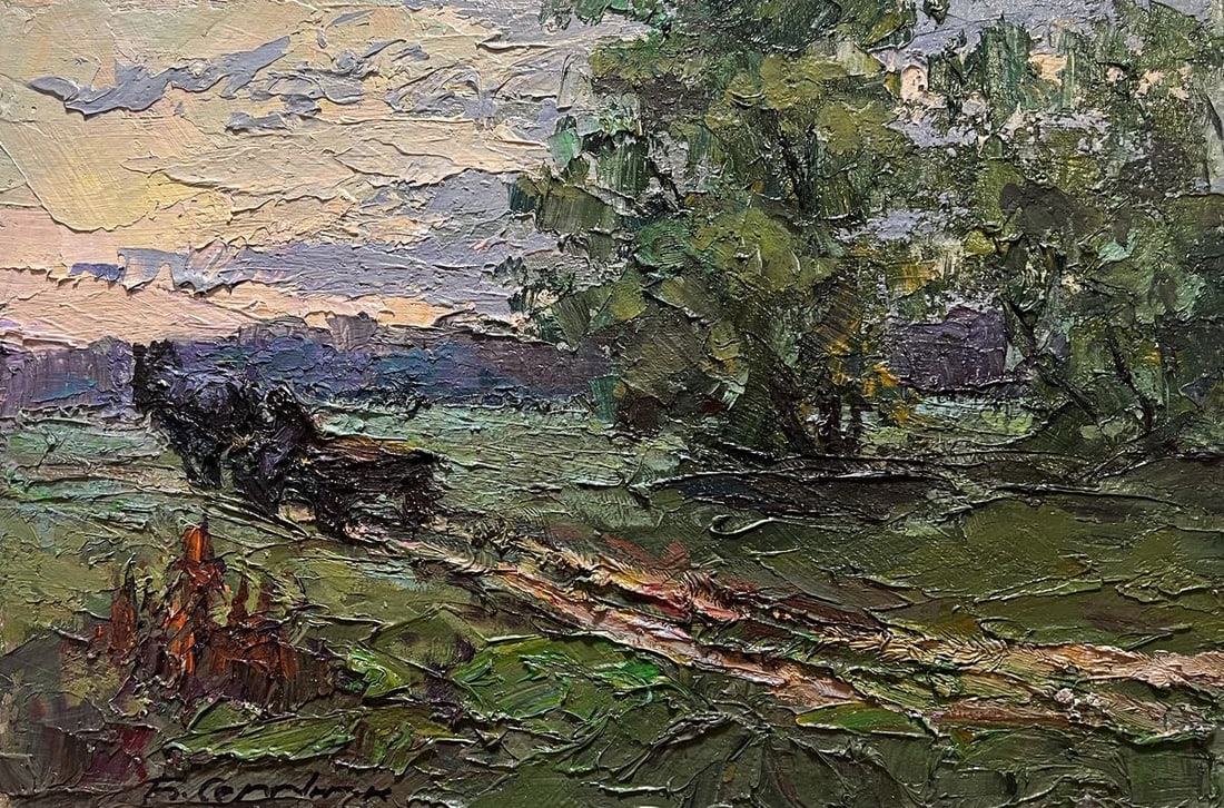 Oil painting Along the country road Boris Serdyuk - 3