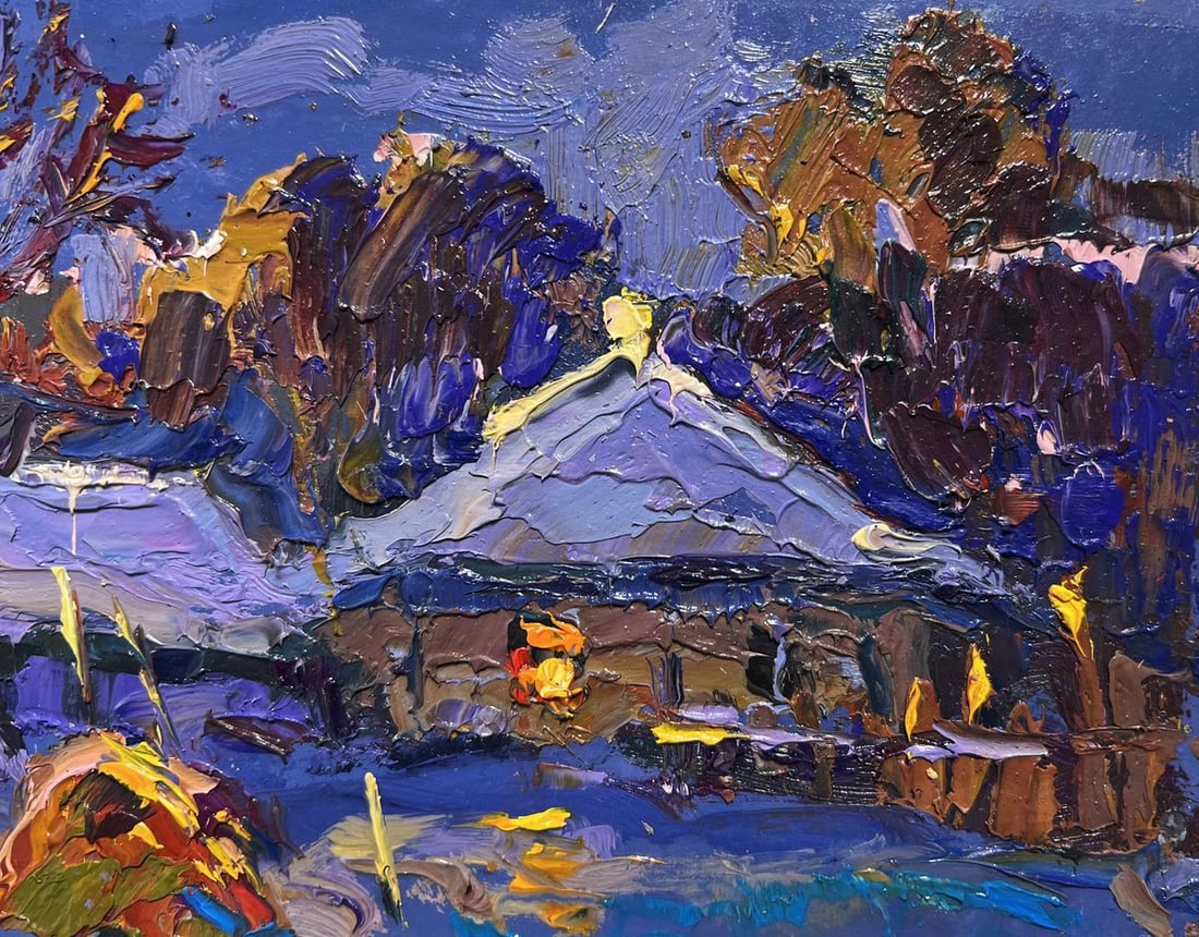 Oil painting Frosty winter evening Oksana Kalenyuk - 5