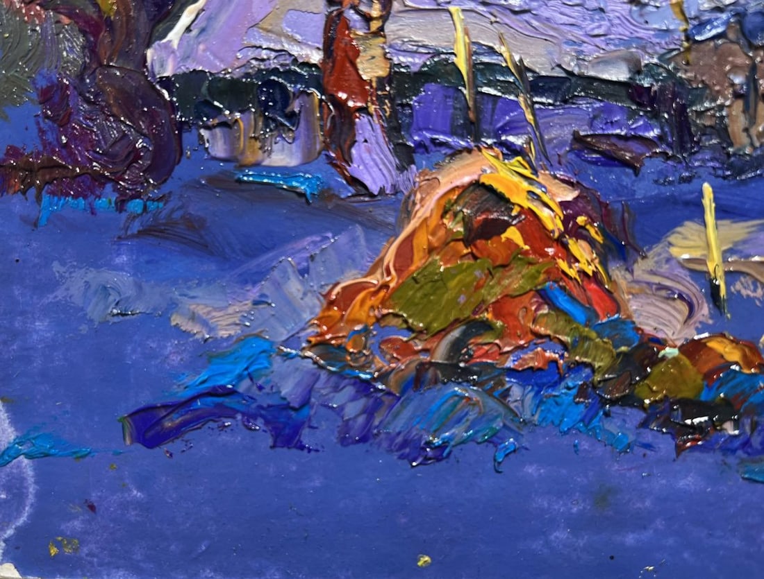 Oil painting Frosty winter evening Oksana Kalenyuk - 6